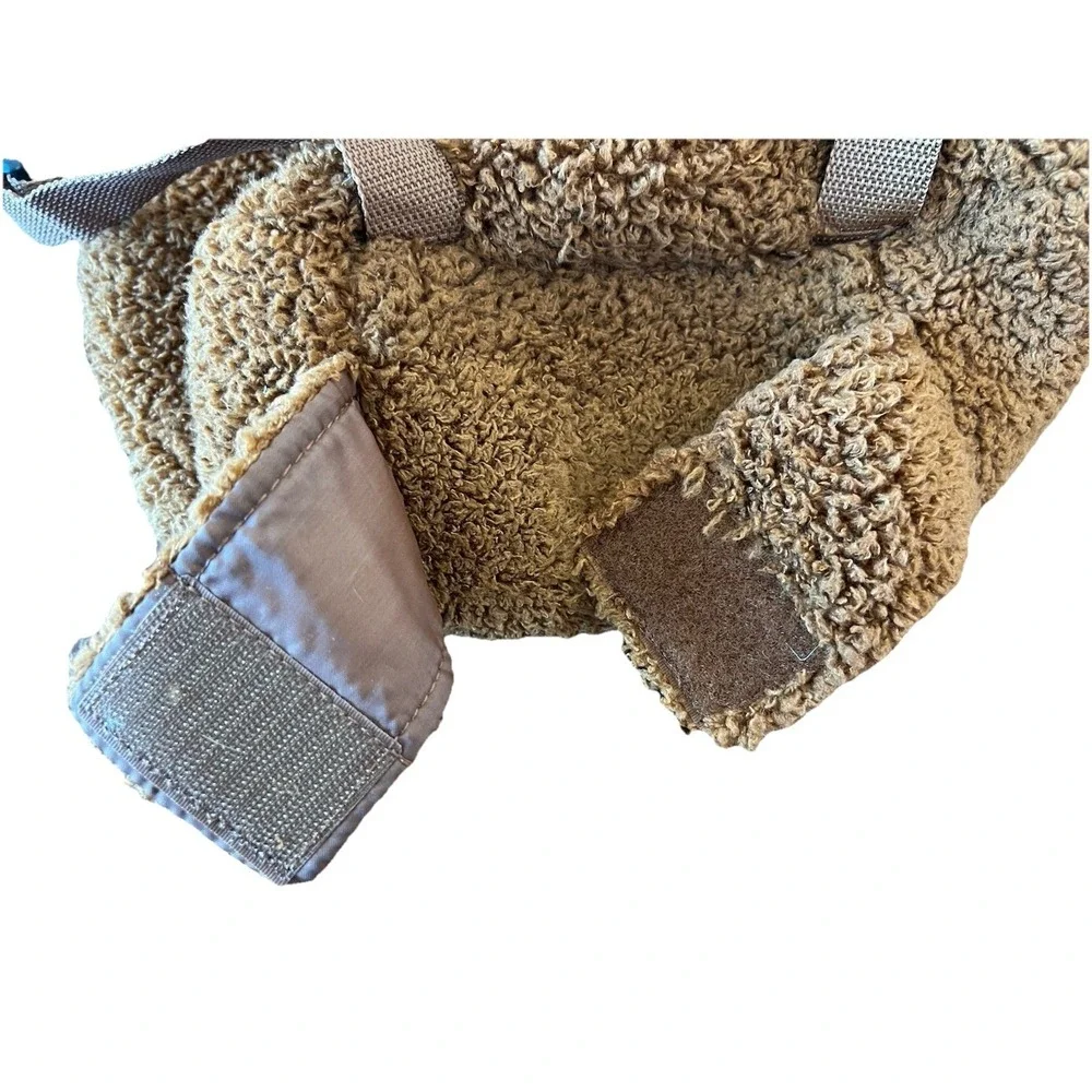 Kids Plush Sherpa Dog‎ Animal Backpack Brown Tan Fuzzy Novelty School Bag